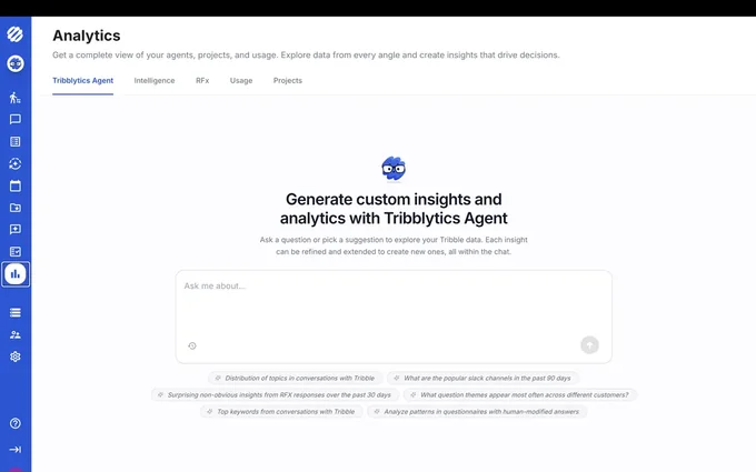Agent insights in Tribblytics, built from what sellers actually asked